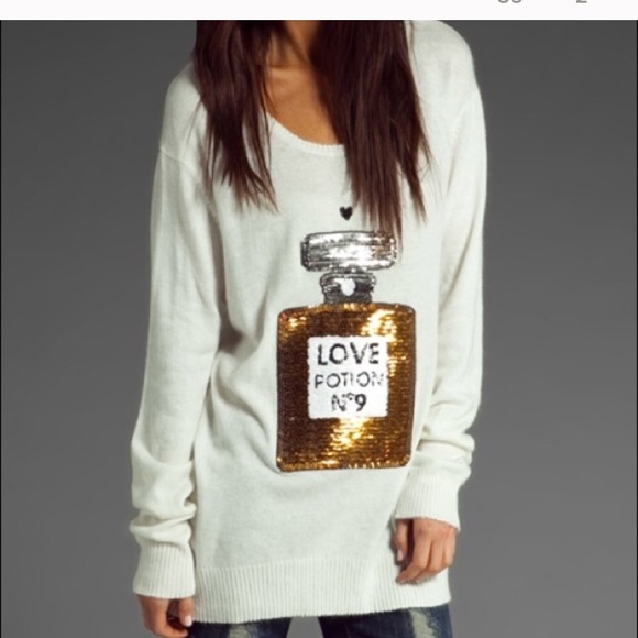 Wildfox Love Potion No9 Sweater Pullover Sequin S - Picture 7 of 8